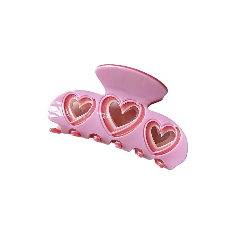 Y2K Sweet Heart Acetate Hollow Heart Hair Claw Clip