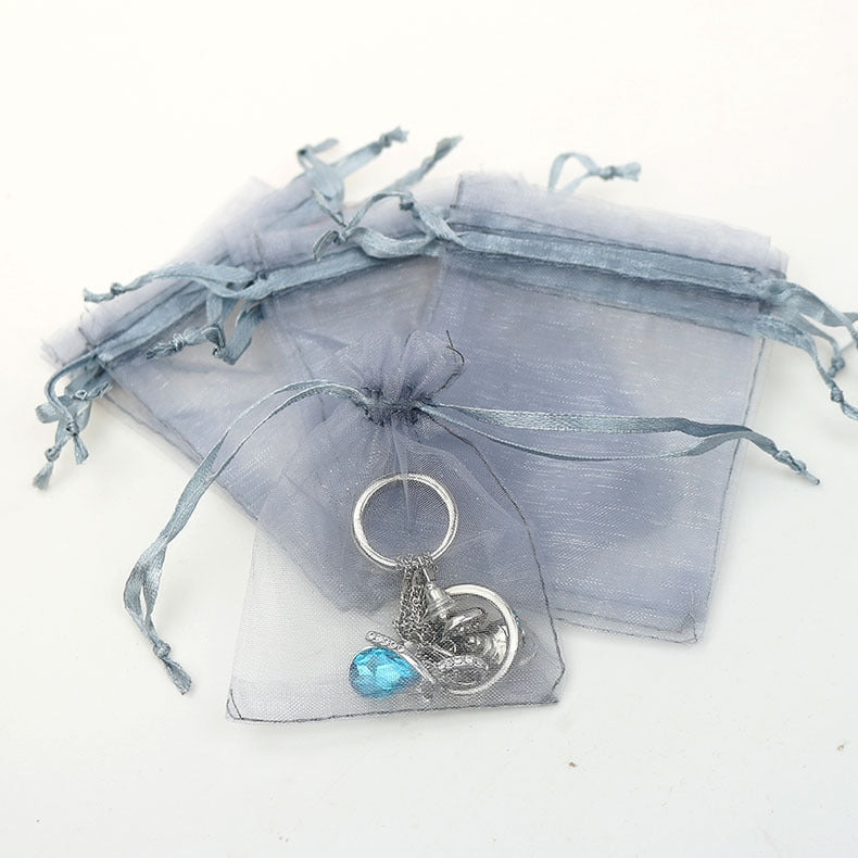 Yarn Solid Color Organza Pearl Jewelry Packaging Bag 5x7cm Wholesale