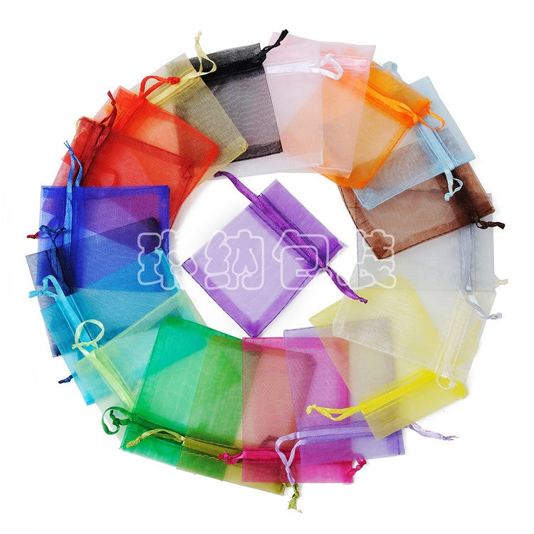 Yarn Solid Color Organza Pearl Jewelry Packaging Bag 5x7cm Wholesale