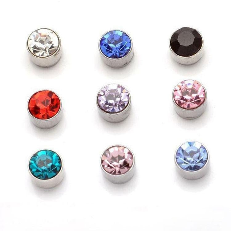 Zircon Rhinestone Magnetic Earrings - Unisex Non-Pierced Flash Diamond Studs