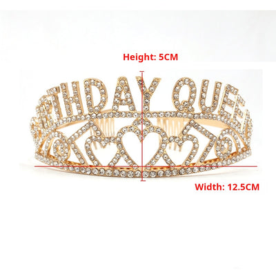 Women's Classic Crown Alloy Hair Band and Sparkling Diamond Party Headband Set