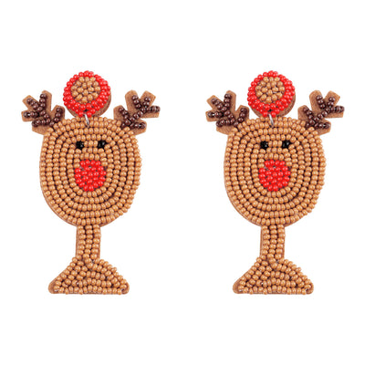 1 Pair Cute Fashion Christmas Tree Elk Plastic Handmade Christmas Women'S Drop Earrings