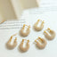 1 Pair Elegant Baroque Style U Shape Titanium Steel Plating Inlay Artificial Pearls 18K Gold Plated Earrings