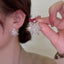1 Pair Elegant Lady Heart Shape Flower Plating Inlay Alloy Zircon Earrings