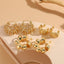 1 Pair Elegant Luxurious C Shape The Answer Plating Inlay Copper Zircon 14K Gold Plated Earrings