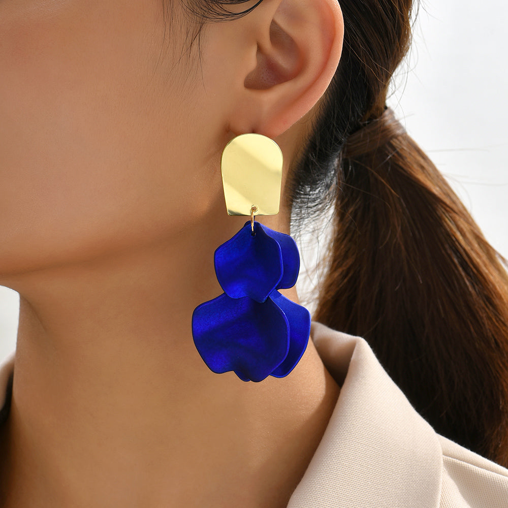 1 Pair Elegant Luxurious Sweet Petal Alloy Dangling Earrings