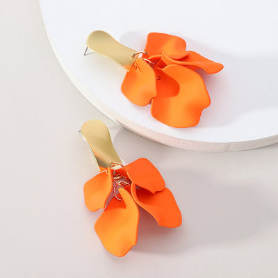 1 Pair Elegant Luxurious Sweet Petal Alloy Dangling Earrings