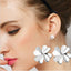 Elegant Clover Sterling Silver Leaf Stud Earrings - Gift for Her
