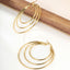 1 Pair Exaggerated Fashion Triangle Round Stainless Steel Plating Hoop Earrings