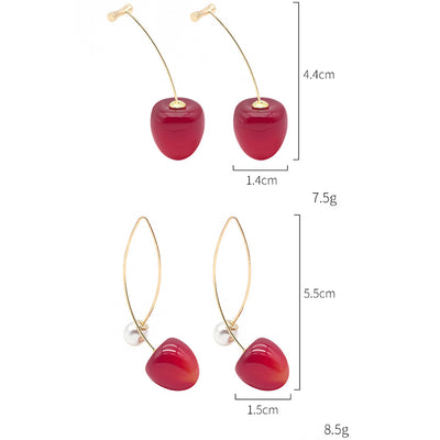 1 Pair Fashion Cherry Alloy Plating Women'S Drop Earrings