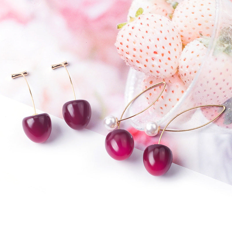 1 Pair Fashion Cherry Alloy Plating Women'S Drop Earrings