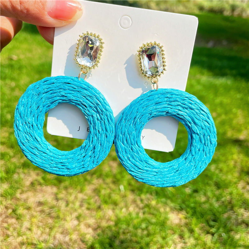 1 Pair Fashion Circle Alloy Rattan Plating Women'S Drop Earrings