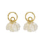 1 Pair Elegant Flower Alloy Plated Pearl Drop Earrings for Women