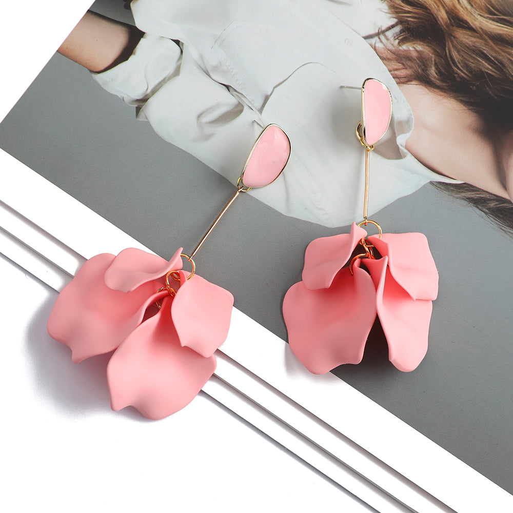 1 Pair Fashion Flower Arylic Plating Women'S Drop Earrings