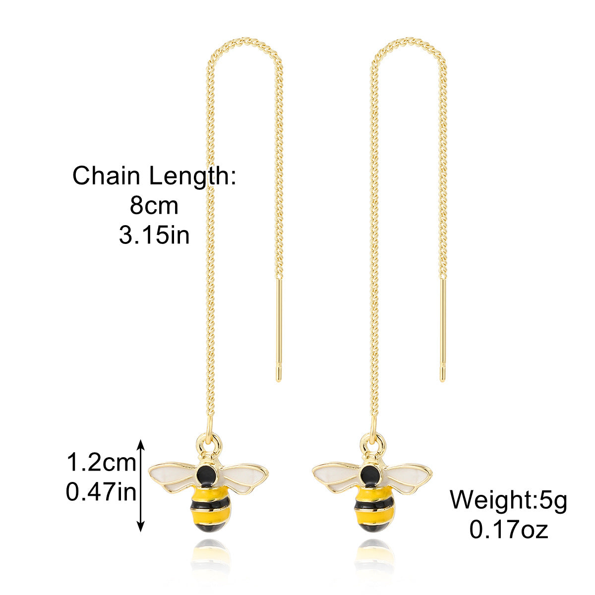 1 Pair Fashion Heart Shape Bee Butterfly Metal Plating Inlay Pearl Zircon Women'S Ear Line