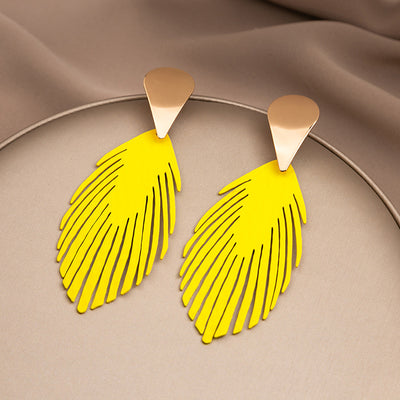 1 Pair Fashion Leaf Iron Plating Women'S Drop Earrings