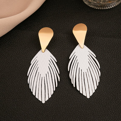 1 Pair Fashion Leaf Iron Plating Women'S Drop Earrings