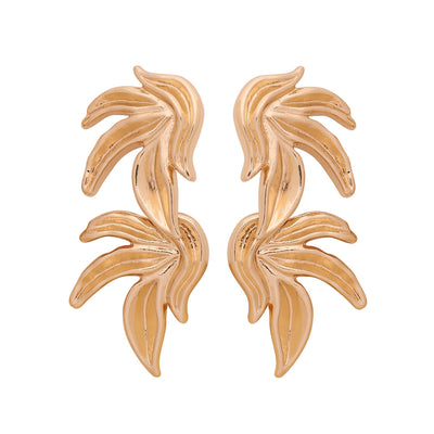 1 Pair Retro Leaf Round Alloy Irregular Women'S Earrings