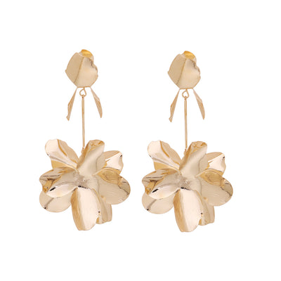 Retro Geometric Leaf Alloy Earrings for Women