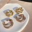 Retro Gold Plated Titanium Steel C-Shaped Hoop Earrings