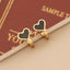 1 Pair Retro Simple Style Cross Star Heart Shape Stainless Steel Enamel Earrings
