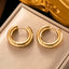 1 Pair Retro Simple Style Round Plating Titanium Steel 18K Gold Plated Earrings