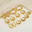 1 Pair Retro 18K Gold Plated Stainless Steel Hollow Polished Earrings