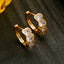 1 Pair Geometric Heart Zircon 18K Gold Plated Titanium Steel Hoop Earrings