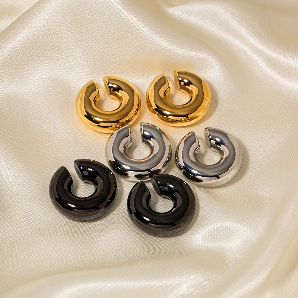 1 Pair Simple Style C Shape Stainless Steel Plating 18K Gold Plated Ear Clips