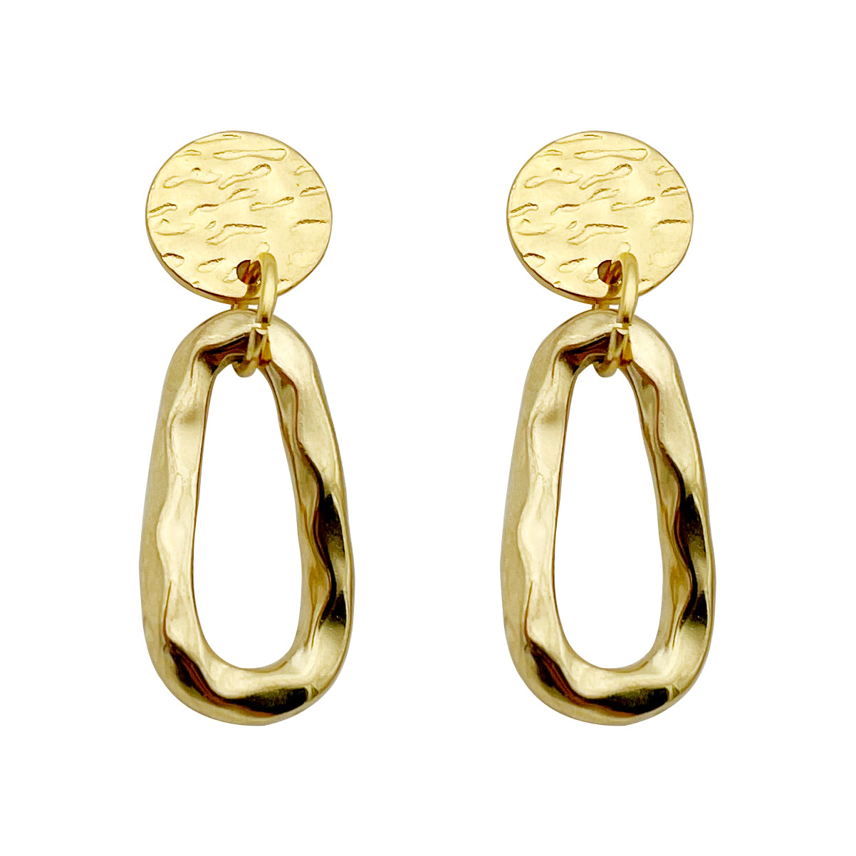 1 Pair Simple Style Commute Round Water Droplets Stainless Steel Polishing Plating Gold Plated Drop Earrings