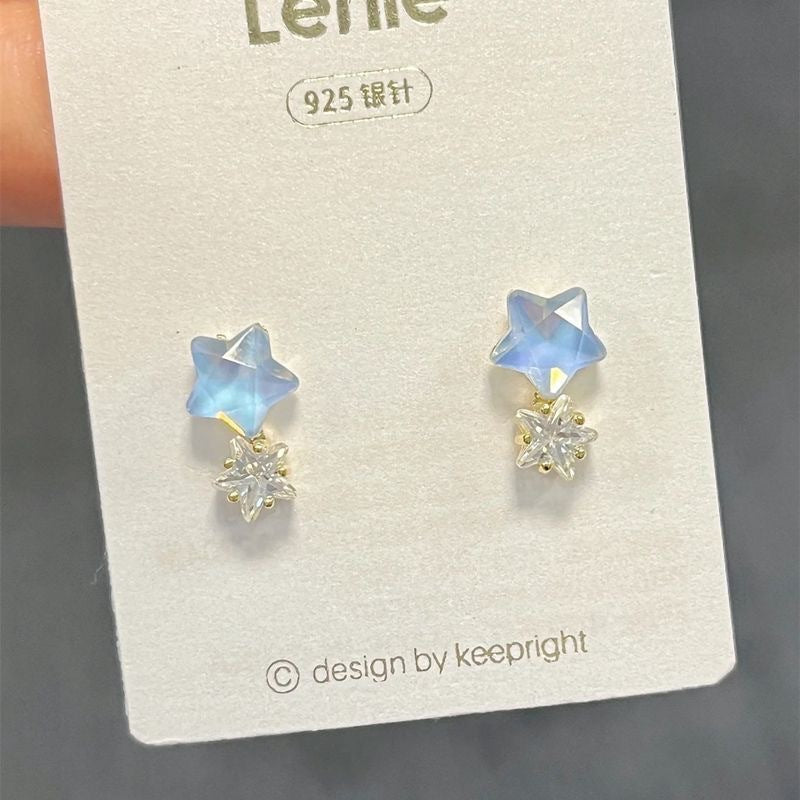 1 Pair Simple Style Commute Star Heart Shape Butterfly Plating Inlay Alloy Artificial Gemstones Ear Studs