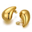 1 Pair Minimalist Water Drop 18k Gold Plated Stainless Steel Clip-On Earrings