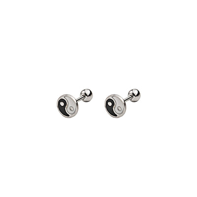 1 Pair Simple Style Flower Stainless Steel Enamel Plating Ear Studs