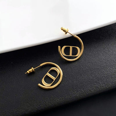 1 Pair Geometric Titanium Steel Irregular Plating Gold Ear Studs for Women