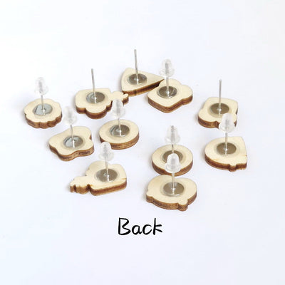 1 Pair Simple Style Food & Letter Wood Print Women's Stud Earrings