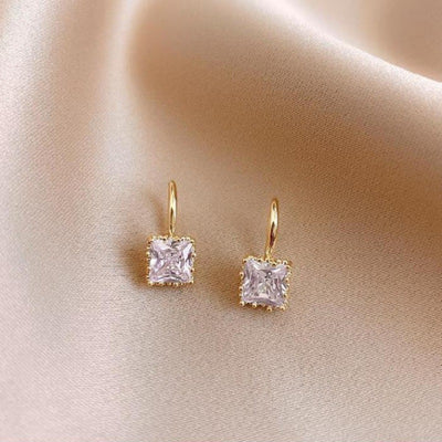 1 Pair Minimalist Square Zircon Alloy Women's Earrings