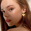 1 Pair 18K Gold Plated Star and Twisted Hoop Stainless Steel Drop Earrings with Zircon Inlay