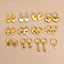 1 Pair 18K Gold Plated Star and Twisted Hoop Stainless Steel Drop Earrings with Zircon Inlay