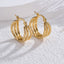 1 Pair Minimalist 18K Gold Plated Stainless Steel Hoop Earrings with Layered Tassel Design