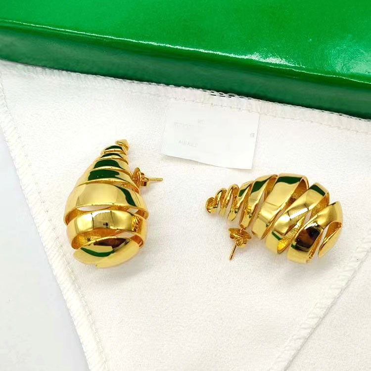 1 Pair Minimalist Water Droplet 18K Gold Plated Copper Earrings