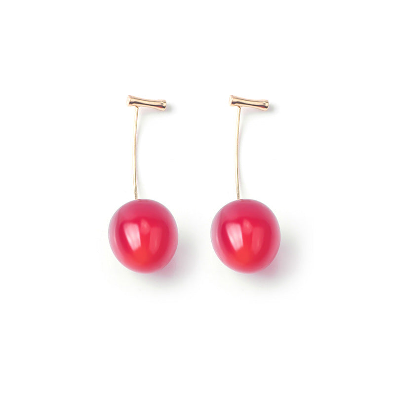 Sweet Cherry Gradient Pearl Drop Earrings for Women