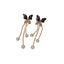 1 Pair Sweet Flower Bow Knot Alloy Plating Inlay Artificial Rhinestones Women'S Drop Earrings