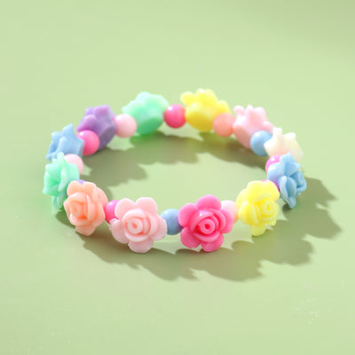 1 Piece Cute Colorful Star Flower Arylic Beaded Kid'S Bracelets