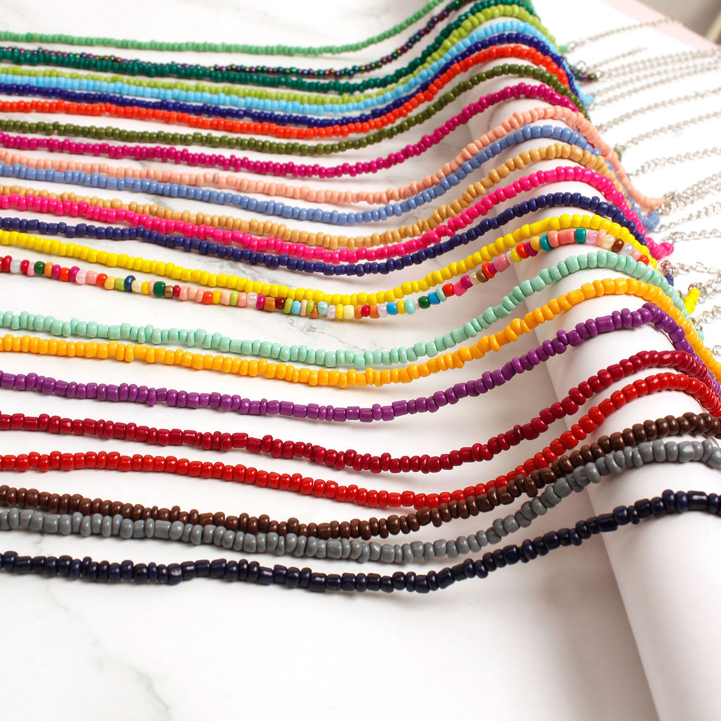 Ethnic Geometric Seed Bead Bohemian Choker Necklace for Women