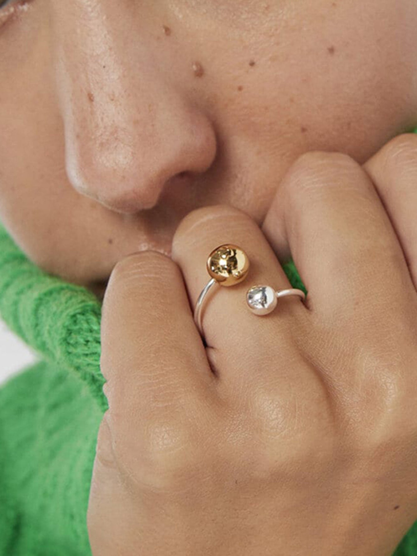 Fashion Solid Color Stainless Steel Open Ring - Gold Plated Titanium Steel Jewelry