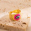 Fashion Devil's Eye Smiley Face Enamel Open Ring - Colorful Cartoon Graffiti Design
