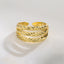 1 Piece Minimalist Geometric 18k Gold Plated Zircon Open Ring