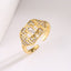 1 Piece Minimalist Geometric 18k Gold Plated Zircon Open Ring