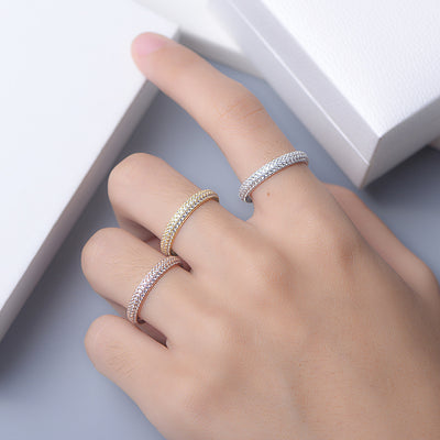 1 Piece Fashion Geometric Sterling Silver Inlay Zircon Rings