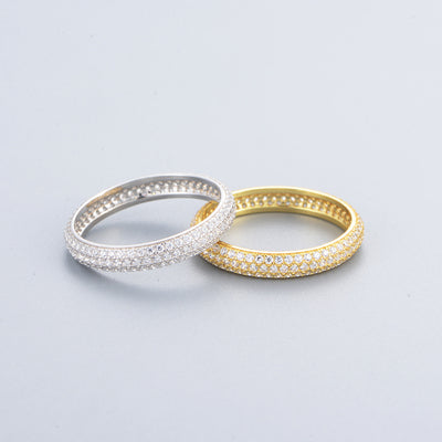 Fashion Geometric Sterling Silver Zircon Stacking Ring